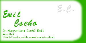 emil cseho business card