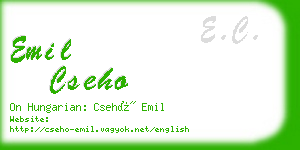 emil cseho business card